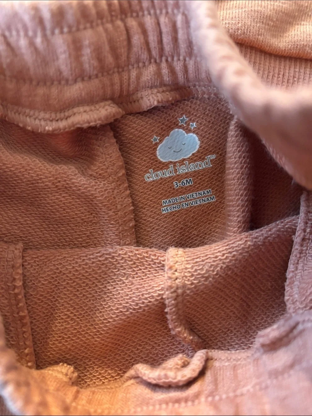 cloud island brownish orangish  Bear Face Pajama Set